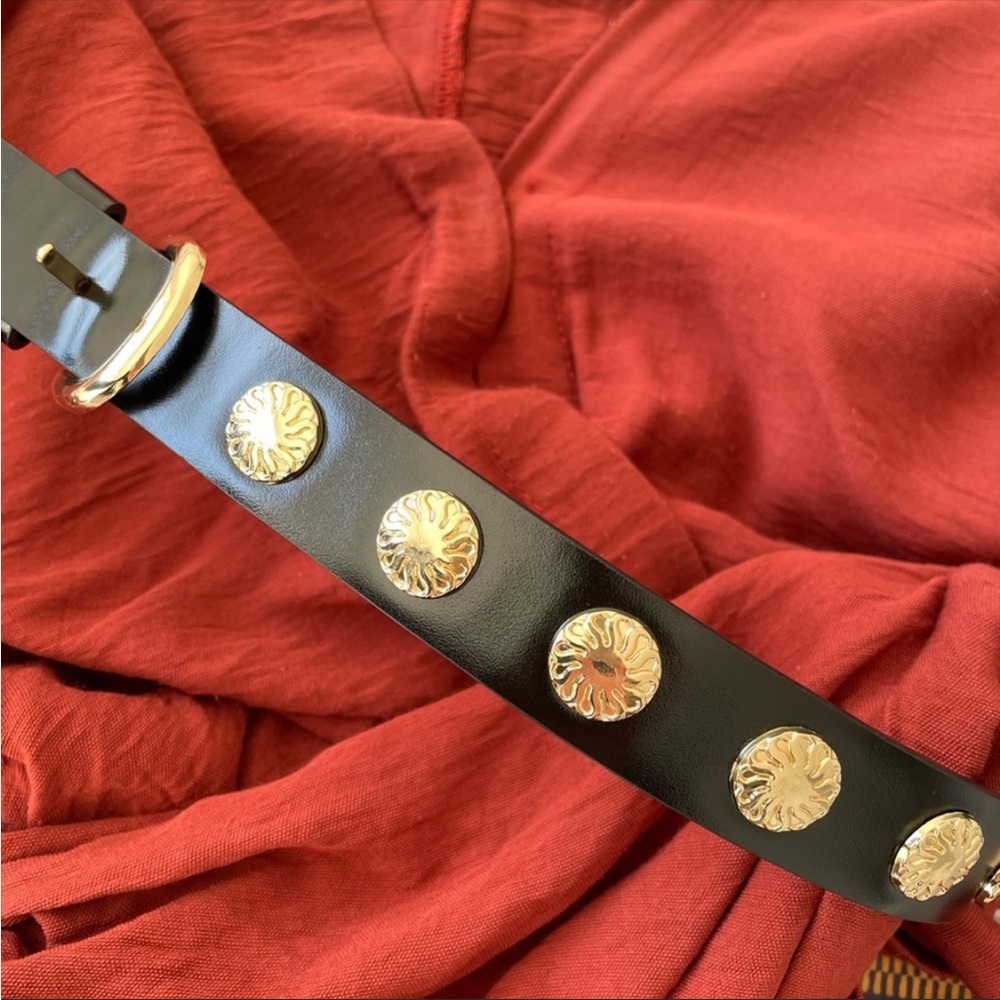Supre gold studded black belt | S-M - Picture 2 of 8